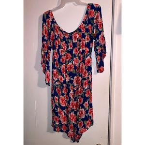 Forever 21+ Floral Off The Shoulder Romper Size 1X
